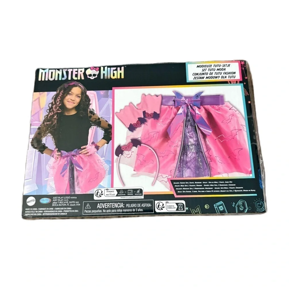 Monster High Draculaura Pink Costume Set NEW Fashion Tutu Gloves Headband